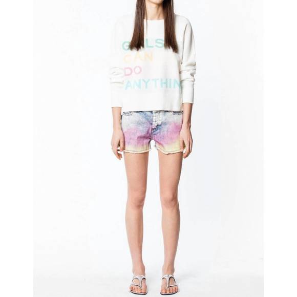 NEW ZADIG & VOLTAIRE nell co girl judo sweater in white - Picture 2 of 4